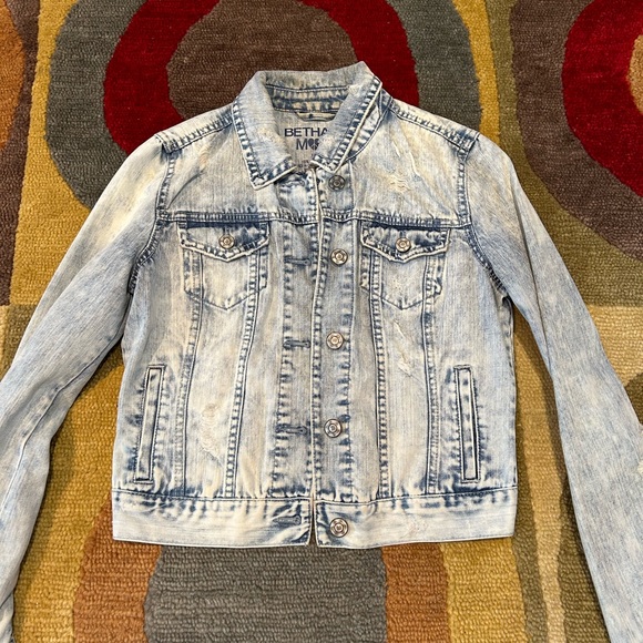 Aeropostale Bethany Mota Collection Denim Jean Jacket Light Acid Wash Medium - Picture 1 of 6